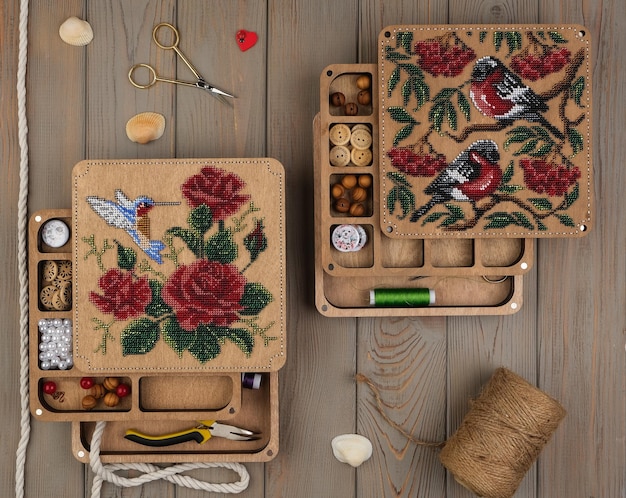 Assorted embroidered goods